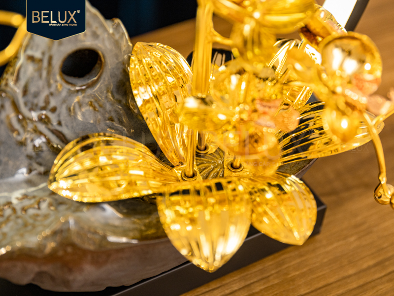 Lan Trầm Tiểu Cảnh   mạ vàng 24k&nbsp;30x20x30cm